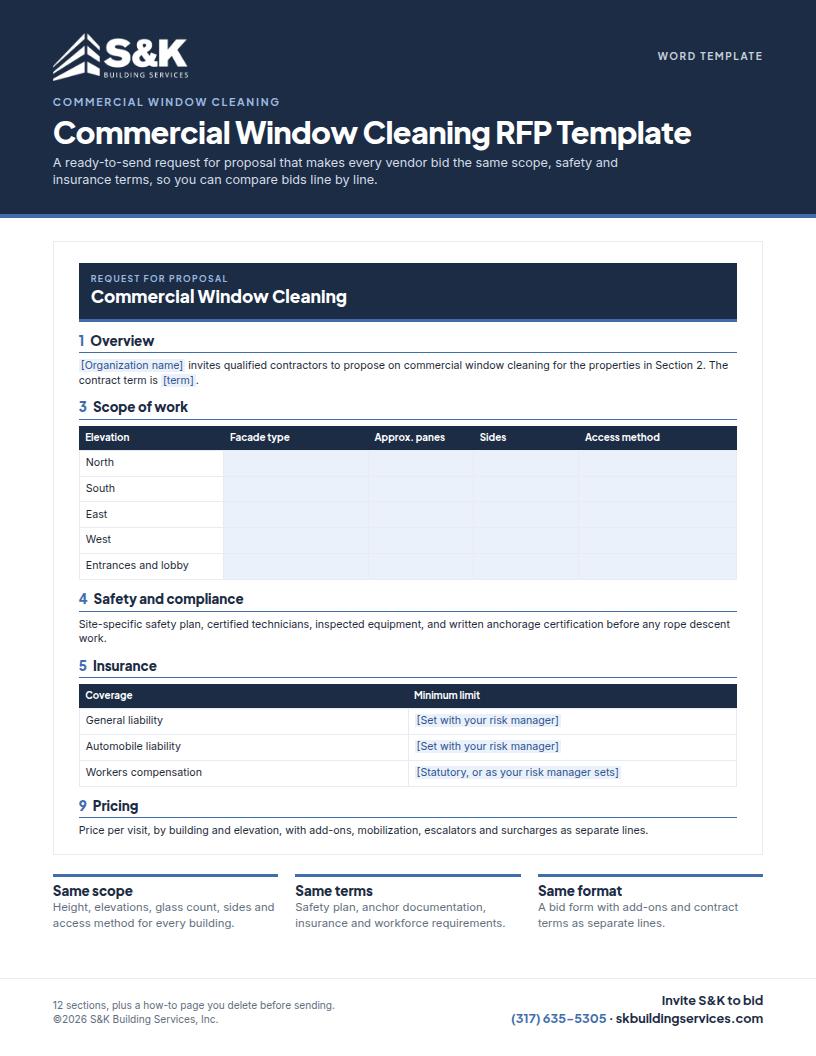 Commercial Window Cleaning RFP Template preview